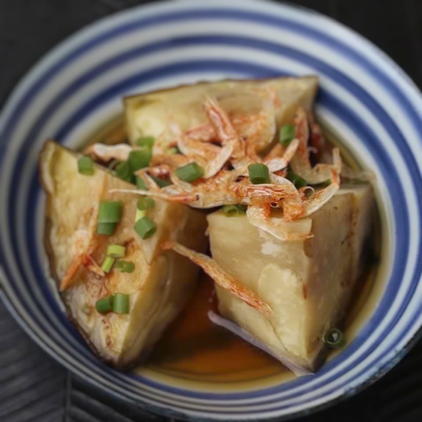 野菜の揚げ浸し桜エビがけ